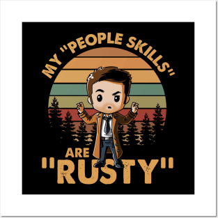 Castiel Supernatural My People Skills Are Rusty Cartoon Vintage Posters and Art